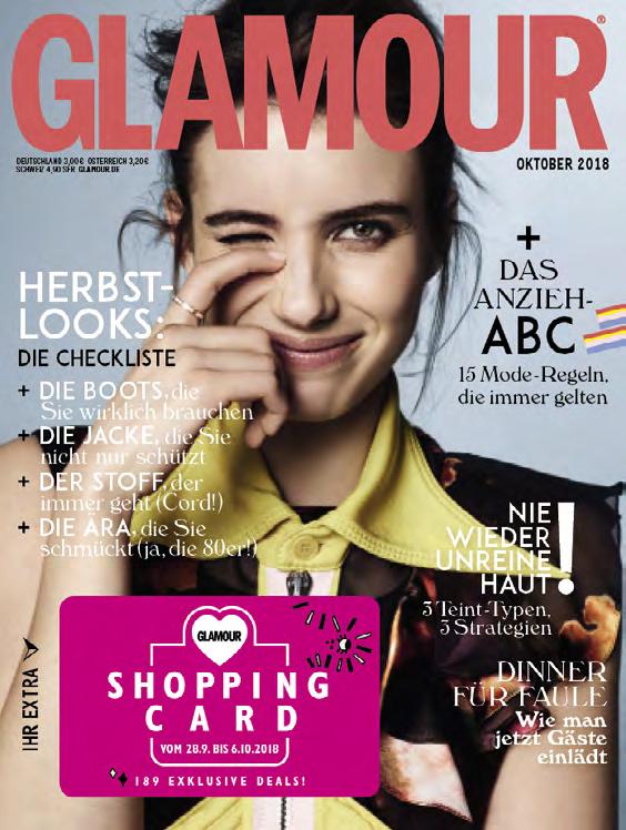 13 GLAMOUR SHOPPING-WEEK RATE CARD N o 19 valid from 1.1.2019 A Win-Win Event Germany s biggest shopping event guarantees strong-selling issues every time, it connects the readers with the retailers and evidently creates sales impulses.