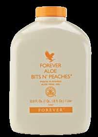 115 Forever Aloe Bits N Peaches Why wait for summer to enjoy the flavor of sun-ripened peaches when you can have it anytime with Forever Aloe