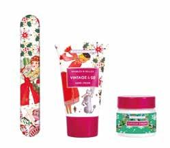 Tin 3 x 4g with display tray Three ideal beeswax twist-up lip balm sticks in festive flavours of