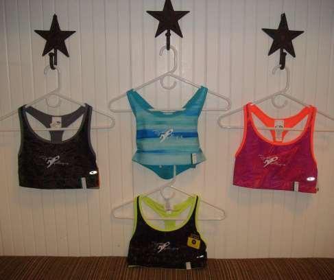 CHAMPION DYNASTY SPORTS BRAS - $25 SPECIAL - $20/each for 2 or more Reversible Medium support COLORS Black w/ Grey pattern Shades of Blue/Teal striping Black w/