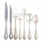 SILVER 451 454 458 452 Alvin Prince Eugene sterling 87-pc flatware comprising: 11 knives (9 5/8 in L, stainless