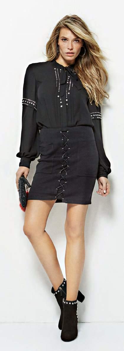 OPPOSITE PAGE MELANIA DRESS (W74K85W96K0A996), ANGELEY SUEDE BOOTS (FLANG4ELE11BLACK), RHODIUM PLATED