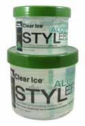 Clear Ice Line 16 17 Clear Ice Aloe Styler regular natural hold Clear Ice Shining Serum lightweight Enhanced with Aloe to soothe and hydrate Free of alcohol, parabens, protein and dyes Vegan,