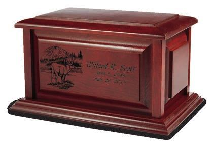 75"h Crafted in solid oak with satin finish v Bennington Rustic Hardwood Urn 272045 Measures 9.13"w x 6.5"d x 6.