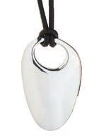 black leather cord Key Pendant, Nambé Oval and Heart pendants include black silk cord
