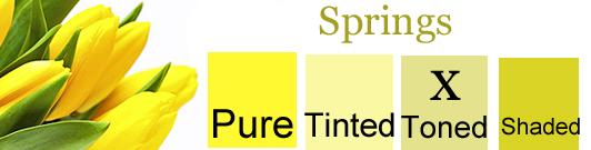 The Toned Spring In the 4x4 Color System, each of the general four seasons Winter, Autumn, Spring and Summer is divided into four specific subcategories.