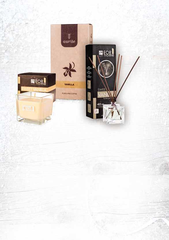 SWEET VANILLA GIFT SET Sweet Vanilla Scented Soy Candle 200g Home Perfume Sweet Vanilla 40ml Aurile Vanilla Flavoured Coffee 250g Code: p228 29.50 Any questions? Call us! Call Centre, tel.