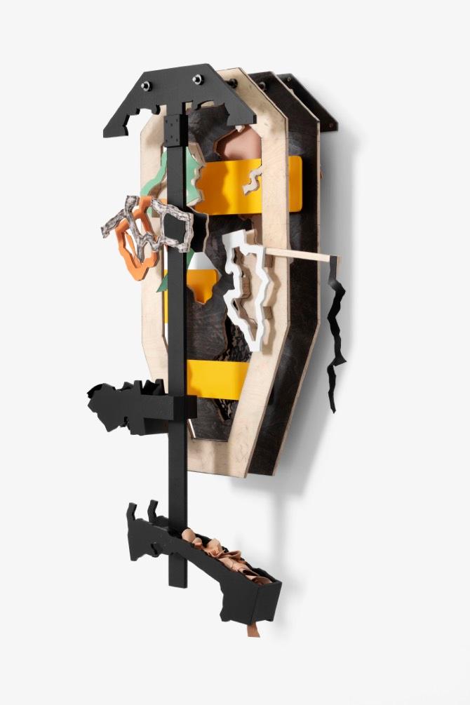 TB_T1805 SIGNS OF THE TIMES, 2018 Plywood, leather, charcoal