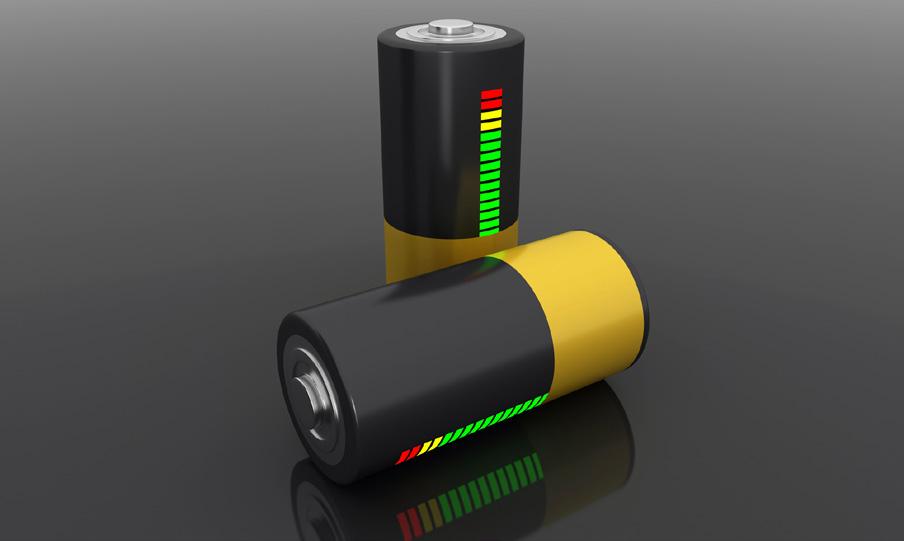 the level of electricity remaining in a battery. What is happening is a clever use of thermochromic pigments. When two fingers are placed on the white dots of the battery they complete a circuit.