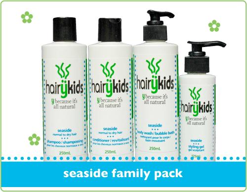 00 Seaside Family Pack 250 ml bottles of Shampoo, Conditioner, & Bubble Bath / Body