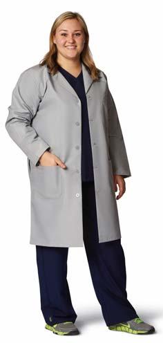 Gray Lab Coat: This gray unisex full length lab coat is made in a 80% polyester/20% cotton blend.