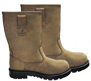 Safety Boots features steel toecap and steel midplate. Antislip, lightweight and 100% water resistant.