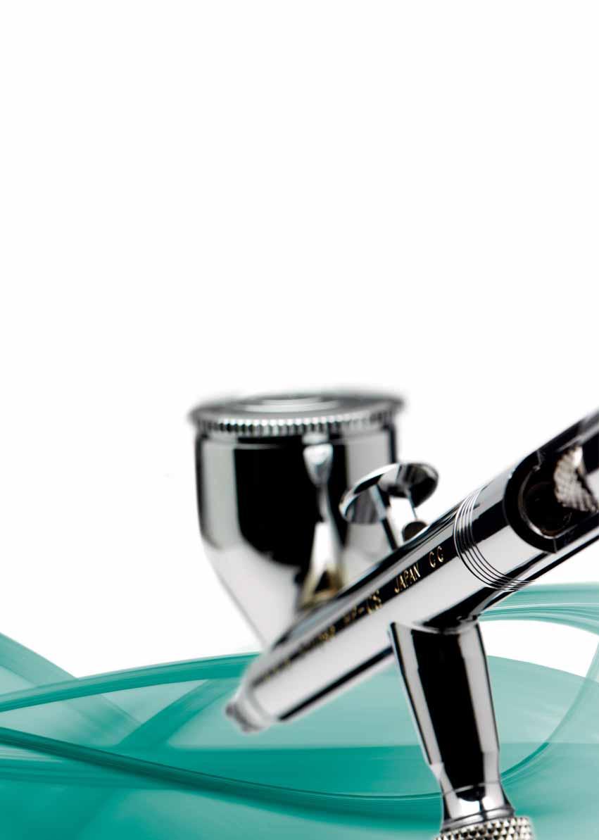 HP-BS Gravity-feed airbrush features a 0.3 mm needle and nozzle combination with a convenient 1/16 oz.