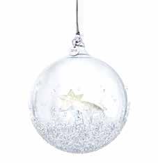Annual Edition! CHRISTMAS BALL ORNAMENT, A. E. 2018* 5377678-1 Color: crystal/crystal moonlight / white satin ribbon/silver tone metal/metal tag 9.