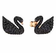 5 cm / 14 7 /8 / 3 /4 1 /2 in ICONIC SWAN PIERCED EARRINGS 5215037-1 Color: crystal/silk/crystal golden shadow / rhodium-plated