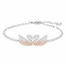 ICONIC SWAN DOUBLE NECKLACE 5296468-1 Color: jet / rose gold-plated ICONIC SWAN DOUBLE BRACELET, M 5344132-1 Color: crystal/jet