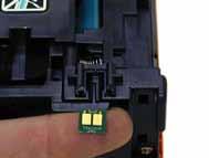 Make sure to keep the hole on the flat surface of the cartridge and not on the curved edge. Remove the tool, place it back on its stand and unplug it.