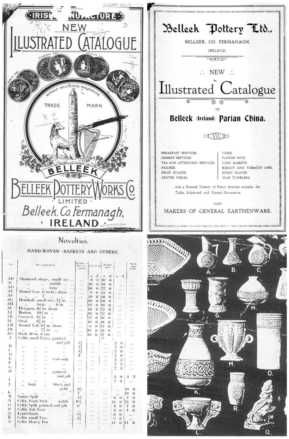 Sheet 4 Belleek IRELAND Mark: Summary a) Since the Wishing Cup piece could not have been produced prior to 1923 (ref.