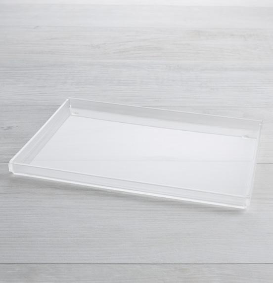 WHITE MATT ABS SQUARED PAD TRAY IN
