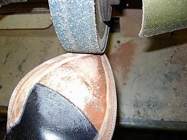 The rubber heel is pulled first followed by the rest of the heel