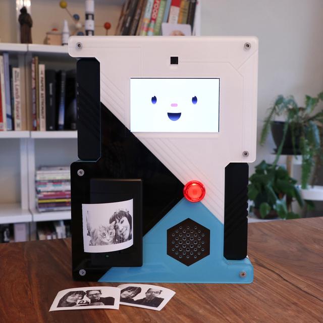 Overview Instead of a selfie booth, bring SelfieBot to your next party! This Raspberry Pi project has a mind of its own: SelfieBot giggles, snoozes, and prints selfies on its thermal printer.