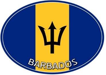 CAR STICKER BARBADOS FLAG $2.25 (VAT INCL.