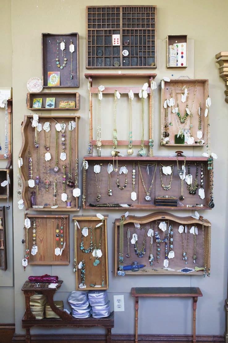 Creative Ideas: We have created drawer and table walls in both stores that make for a dramatic way to display A LOT of jewelry.