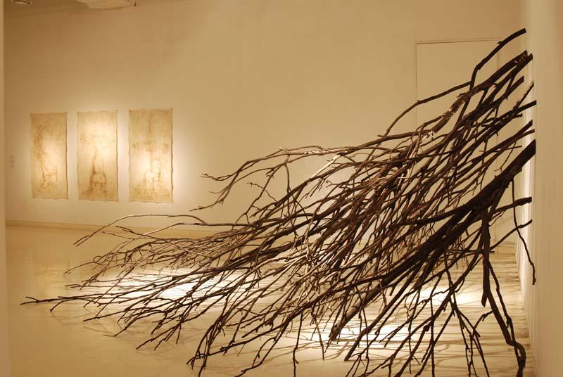 ASK THE WATER 2013 Site-specific installation, wood and mixed media on