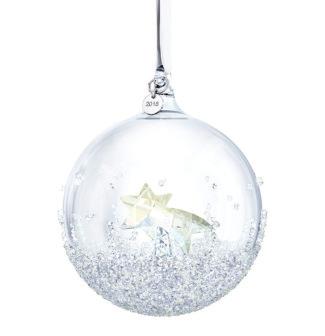 CHRISTMAS CHRISTMAS 2018 Annual Edition! CHRISTMAS BALL ORNAMENT, A. E. 2018* 5377678-1 Color: crystal/crystal moonlight / white satin ribbon/silver tone metal/metal tag 9.