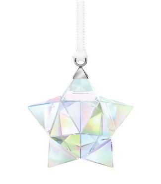8 cm / 5 3 3 in P 46 CORPORATE GIFTS STAR ORNAMENT, LARGE 5287019-1 Color: crystal / white satin ribbon/silver