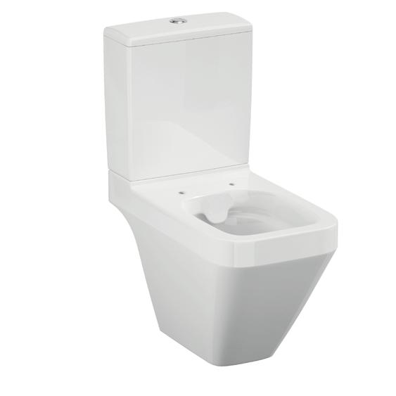 rectangular duroplast, antibacterial, soft close, one button easy-off toilet seat; horizontal outflow, side (010) or bottom (011) water