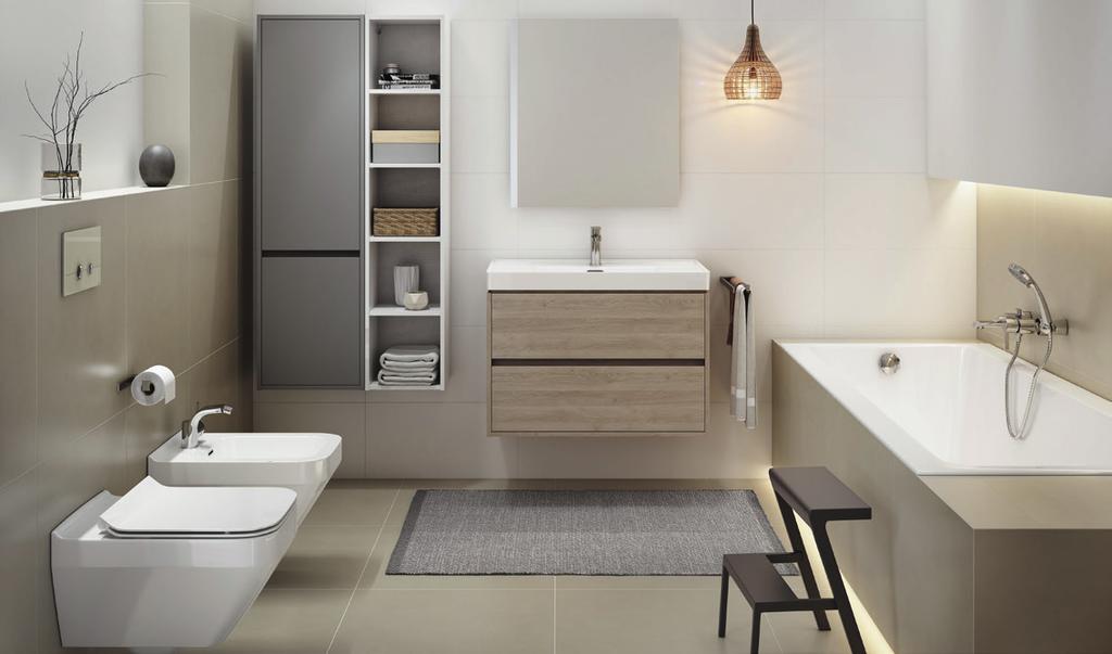 FUNCTIONALITY FUNCTIONALITY FREEDOM IN DESIGNING OUR BATHROOM FAMILY BATHROOMS in warm shades of wood and