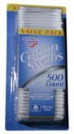 Personal Care HEALTH SMART COTTON SWABS 500ct HEALTH