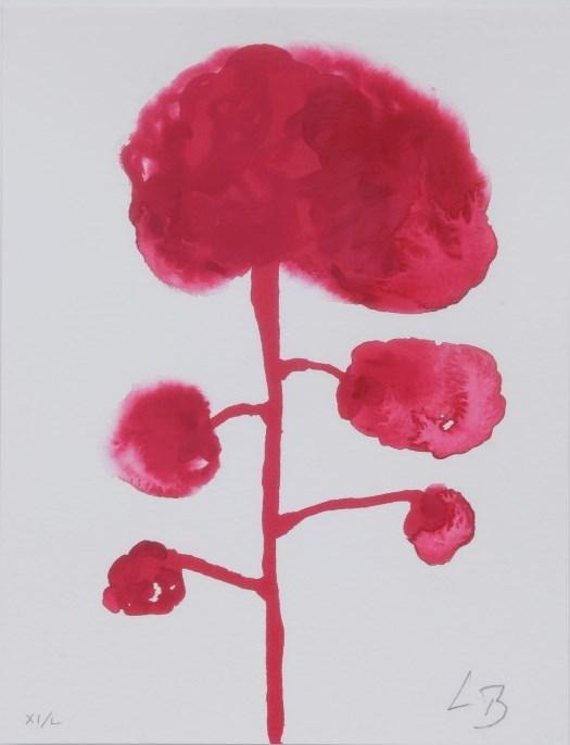 Les Fleurs, 2009, Screenprint on paper overpainted with gouache, Ed.