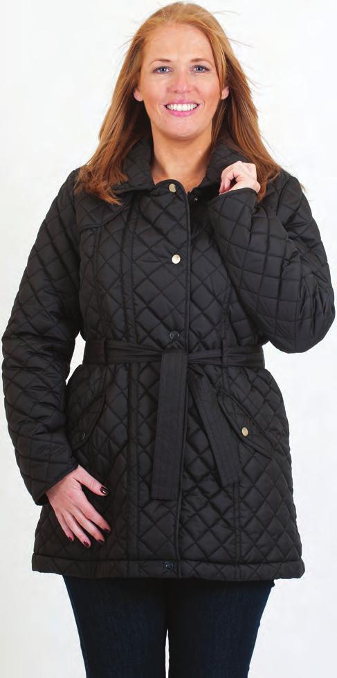 BETTY KAY Style: MAYFAIR Colours: BLACK, TAN Ratio: 1:2:2:2:1 8PCS/CTN BLOCK COLOUR Ladies padded parka jacket, showerproof, two front zip pockets, zip & popper fastening, detachable hood with fur