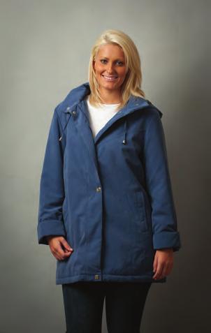 Style: AMBA Colours: BERRY, INDIGO, BLACK Sizes: 10-24, 26-30 Ladies microfibre padded jacket, front zip and popper fastening and front zip pockets, inside pocket, detachable hood,