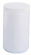 Nail Necessities 24 oz. Powder Jar with Lid 300634 White HDPE jar with white, lined lid.