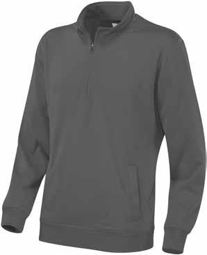 half zip half zip Halfzip is made from sweatshirt material with a brushed lining, is somewhat slimmer and has a more modern fit. Comes in unisex size. Stand collar of sweatshirt material with a zip.