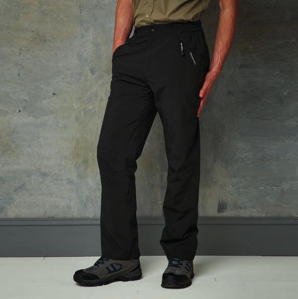 Multiple pockets including two front, two side, two rear and one right leg. Branding above right rear pocket and below left front pocket. pepper CR205 Craghoppers Kiwi Boulder Trousers Peached finish.