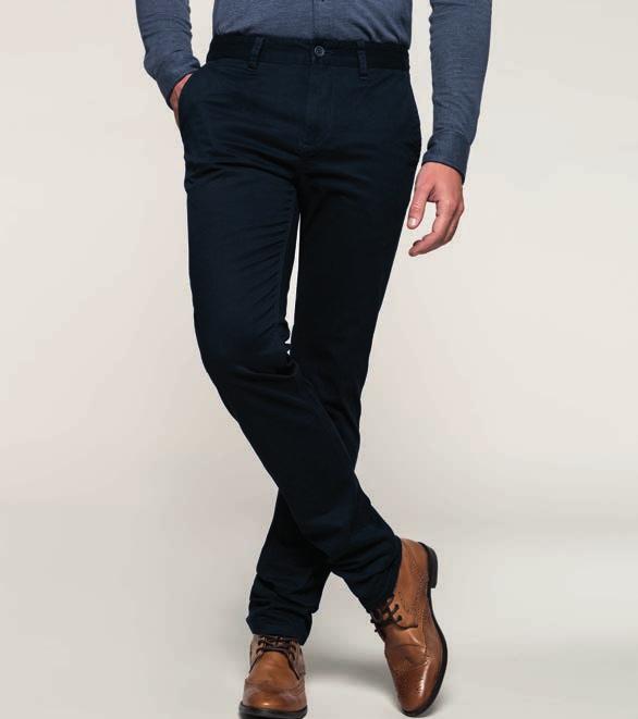 H651 Henbury Ladies Stretch Chino Trousers 98% cotton/2% elastane twill. Slim fit. Belt loops.