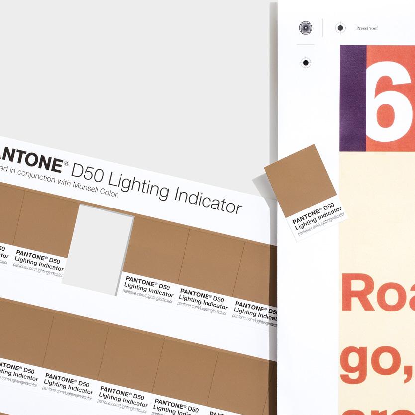 Pantone Lighting Indicator Stickers are an easy-to-use tool with two color patches that match when lighting conditions are ideal and mismatch when lighting is poor.