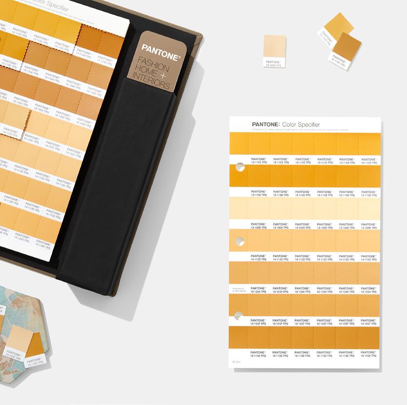 The Pantone Color Specifier displays the 2,310 Fashion, Home + Interiors Cotton Colors as lacquer-on-paper tear-out chips, allowing accurate color communication with clients and suppliers.