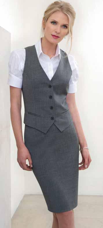 Numana Skirt (Light Grey) Straight skirt, centre vent, shaped back panels, full stretch lining.