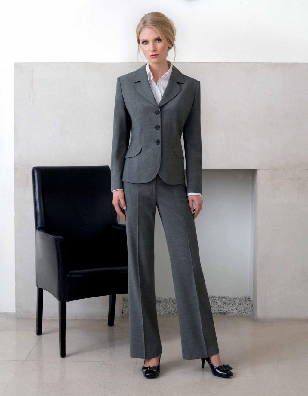 SOPHISTICATED Collection Susa Jacket (Light Grey) 3 button jacket, rounded lapel and pockets, plain back. 1 inside pocket.