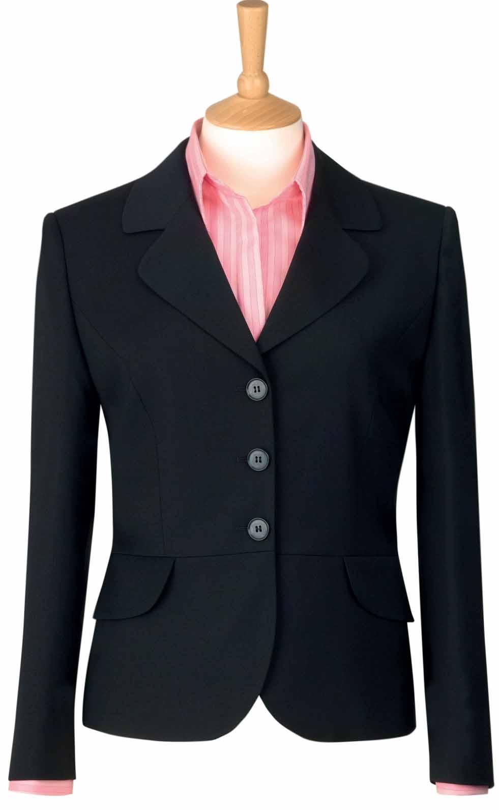 SOPHISTICATED Collection Susa Jacket (Black) 3 button jacket, rounded lapel and