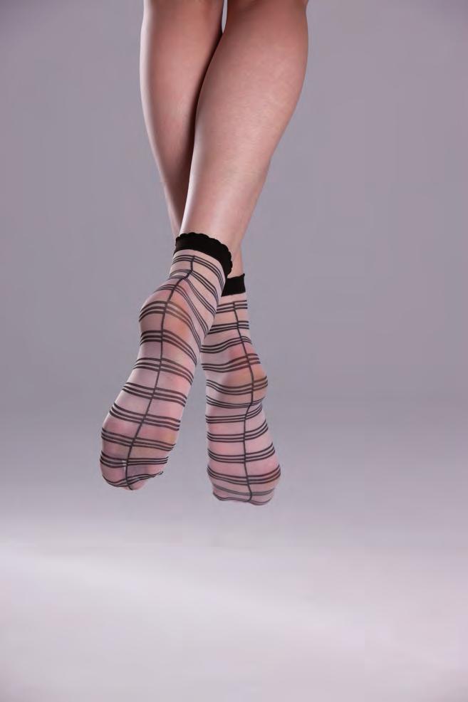 MESH SOCKS WITH BLACK TOE AND POIS EMBROIDERED C3466 CALZINO LYCRA