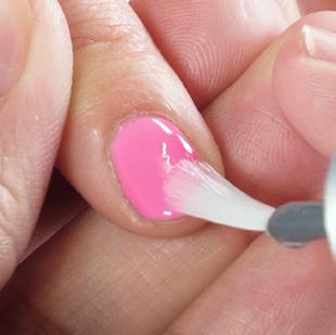 Gently remove the shine using the Hand & Nail