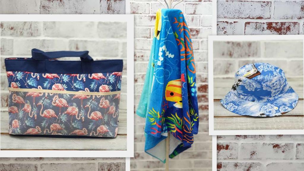 15. Flamingos Beach bag,50x32x15cm, 1 pouch inside & 2 pockets in front, R 175