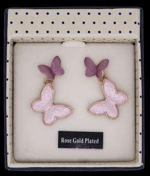 BUTTERFLIES 64523 Rose Gold Plated Warm Tones Double Butterfly Half Bracelet NEW 69445 Rose