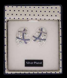 Earrings 284331B Silver Plated Hazy Tones Swirl